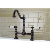 Wilshire Two-Handle 2-Hole Deck Mount Bridge Kitchen Faucet