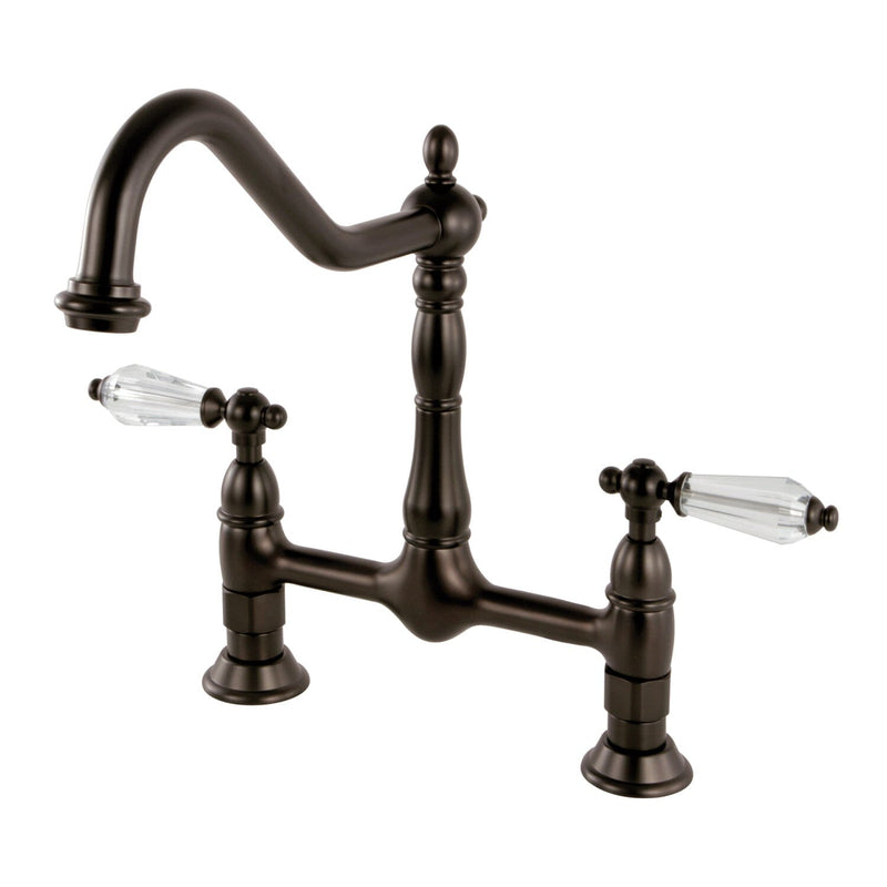 Wilshire Two-Handle 2-Hole Deck Mount Bridge Kitchen Faucet