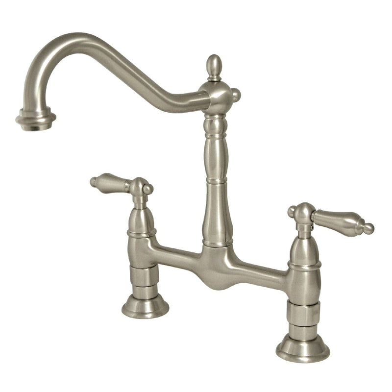 Heritage Two-Handle 2-Hole Deck Mount Bridge Kitchen Faucet