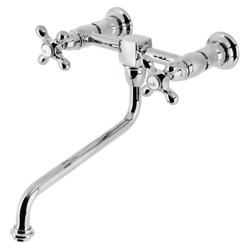 Heritage Two-Handle 2-Hole Wall Mount Bridge Kitchen Faucet