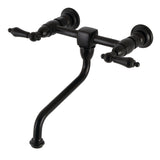 Heritage Double-Handle 2-Hole Wall Mount Bathroom Faucet