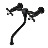 Heritage Double-Handle 2-Hole Wall Mount Bathroom Faucet