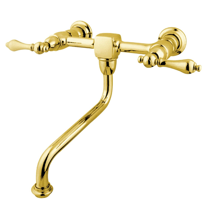 Heritage Double-Handle 2-Hole Wall Mount Bathroom Faucet