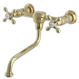 Heritage Double-Handle 2-Hole Wall Mount Bathroom Faucet
