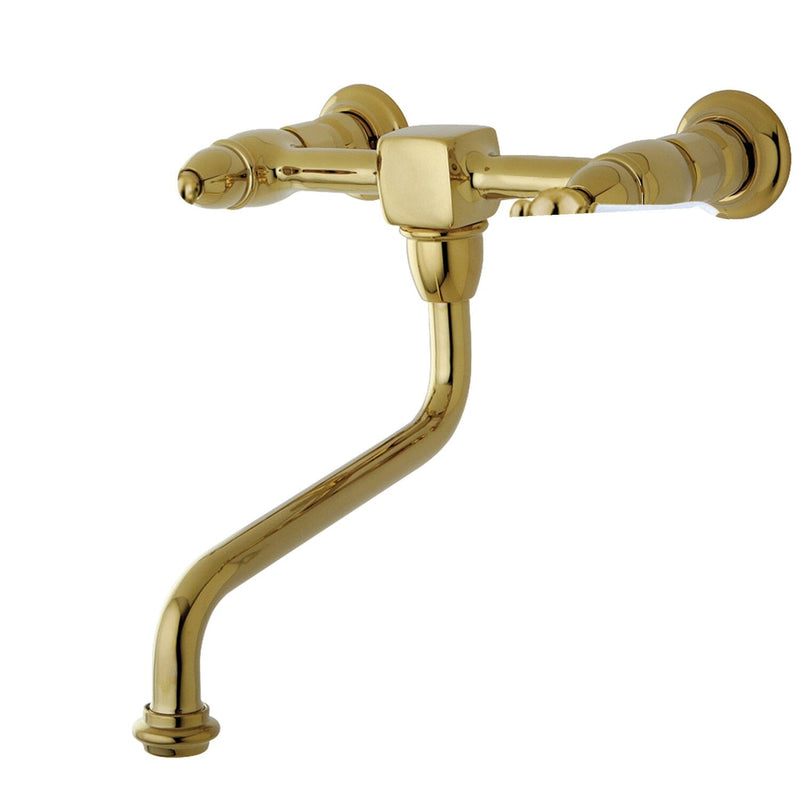 Heritage Double-Handle 2-Hole Wall Mount Bathroom Faucet
