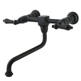 Heritage Double-Handle 2-Hole Wall Mount Bathroom Faucet