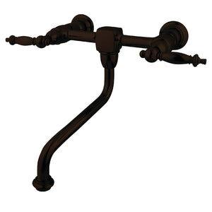Heritage Double-Handle 2-Hole Wall Mount Bathroom Faucet