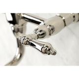 Heritage Double-Handle 2-Hole Wall Mount Bathroom Faucet