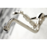 Heritage Double-Handle 2-Hole Wall Mount Bathroom Faucet