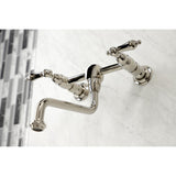 Heritage Double-Handle 2-Hole Wall Mount Bathroom Faucet