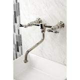 Heritage Double-Handle 2-Hole Wall Mount Bathroom Faucet