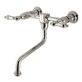 Heritage Double-Handle 2-Hole Wall Mount Bathroom Faucet