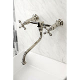 Heritage Double-Handle 2-Hole Wall Mount Bathroom Faucet