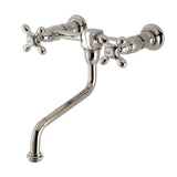 Heritage Double-Handle 2-Hole Wall Mount Bathroom Faucet