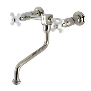 Heritage Double-Handle 2-Hole Wall Mount Bathroom Faucet