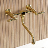 Heritage Double-Handle 2-Hole Wall Mount Bathroom Faucet