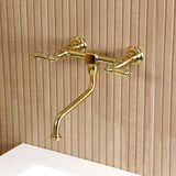 Heritage Double-Handle 2-Hole Wall Mount Bathroom Faucet