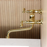 Heritage Double-Handle 2-Hole Wall Mount Bathroom Faucet