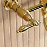 Heritage Double-Handle 2-Hole Wall Mount Bathroom Faucet