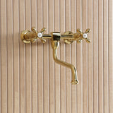 Heritage Double-Handle 2-Hole Wall Mount Bathroom Faucet