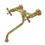 Heritage Double-Handle 2-Hole Wall Mount Bathroom Faucet