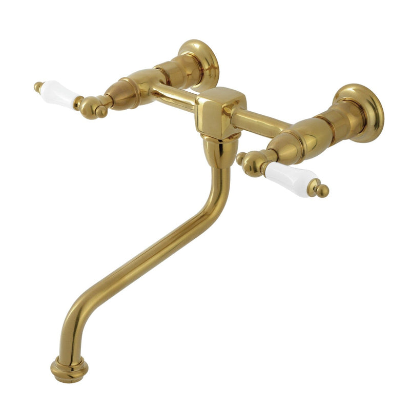 Heritage Double-Handle 2-Hole Wall Mount Bathroom Faucet
