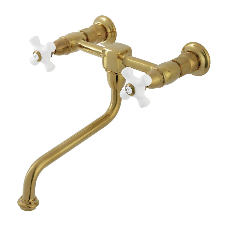 Heritage Double-Handle 2-Hole Wall Mount Bathroom Faucet