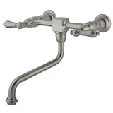 Heritage Double-Handle 2-Hole Wall Mount Bathroom Faucet