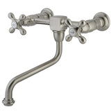 Heritage Double-Handle 2-Hole Wall Mount Bathroom Faucet