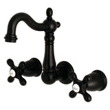 Heritage Double-Handle 3-Hole Wall Mount Bathroom Faucet