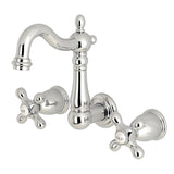 Heritage Double-Handle 3-Hole Wall Mount Bathroom Faucet