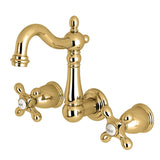 Heritage Double-Handle 3-Hole Wall Mount Bathroom Faucet