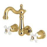 Heritage Double-Handle 3-Hole Wall Mount Bathroom Faucet