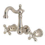 Heritage Double-Handle 3-Hole Wall Mount Bathroom Faucet