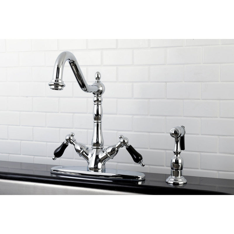 Duchess Two-Handle 2-or-4 Hole Kitchen Faucet with Brass Sprayer