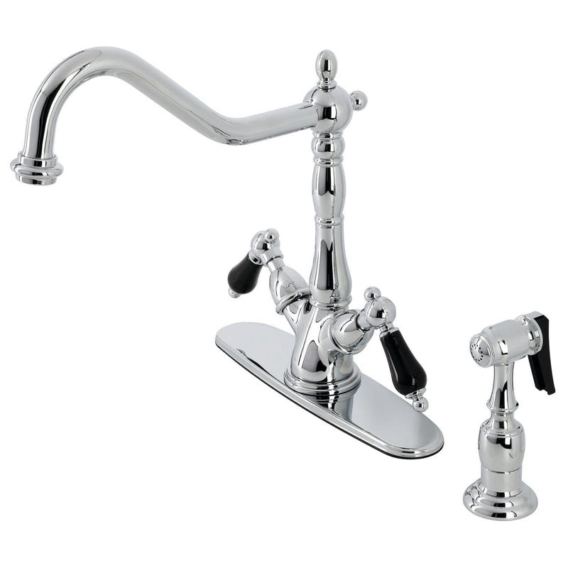 Duchess Two-Handle 2-or-4 Hole Kitchen Faucet with Brass Sprayer