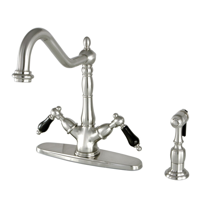Duchess Two-Handle 2-or-4 Hole Kitchen Faucet with Brass Sprayer