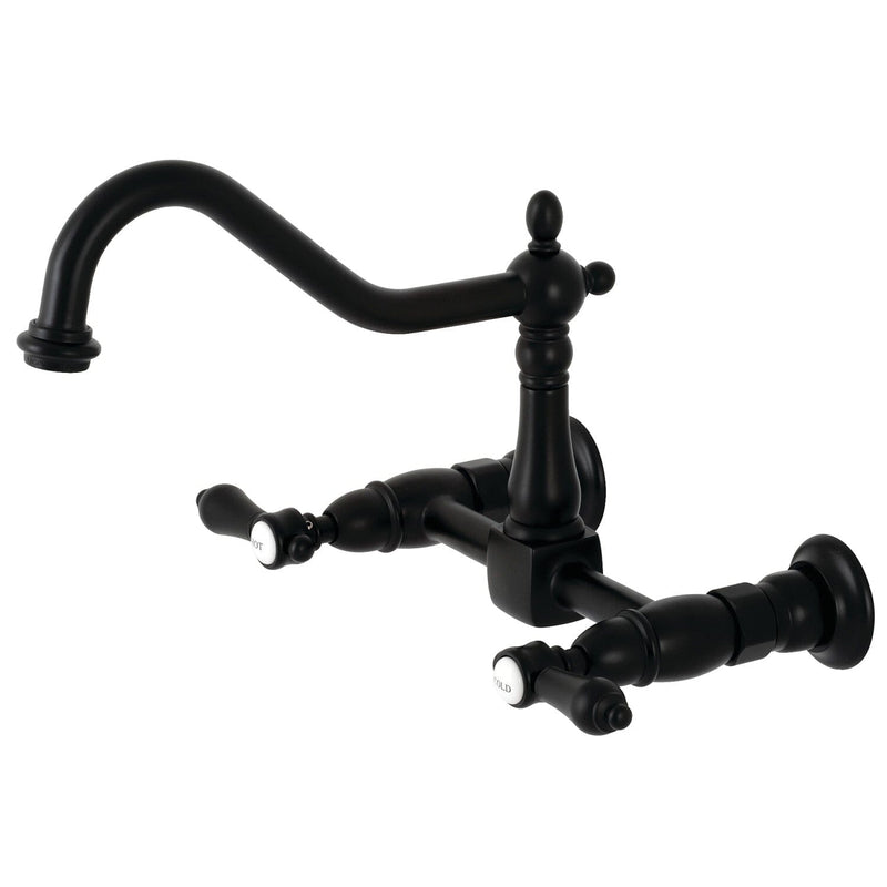 Heirloom Double-Handle 2-Hole Wall-Mount Bridge Kitchen Faucet