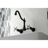 Heritage Double-Handle 2-Hole Wall-Mount Bridge Kitchen Faucet