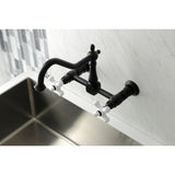 Heritage Double-Handle 2-Hole Wall-Mount Bridge Kitchen Faucet