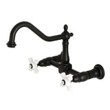 Heritage Double-Handle 2-Hole Wall-Mount Bridge Kitchen Faucet