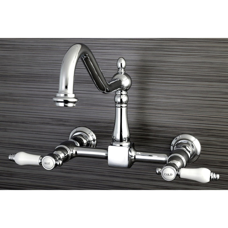 Bel-Air Double-Handle Wall-Mount Bridge Kitchen Faucet