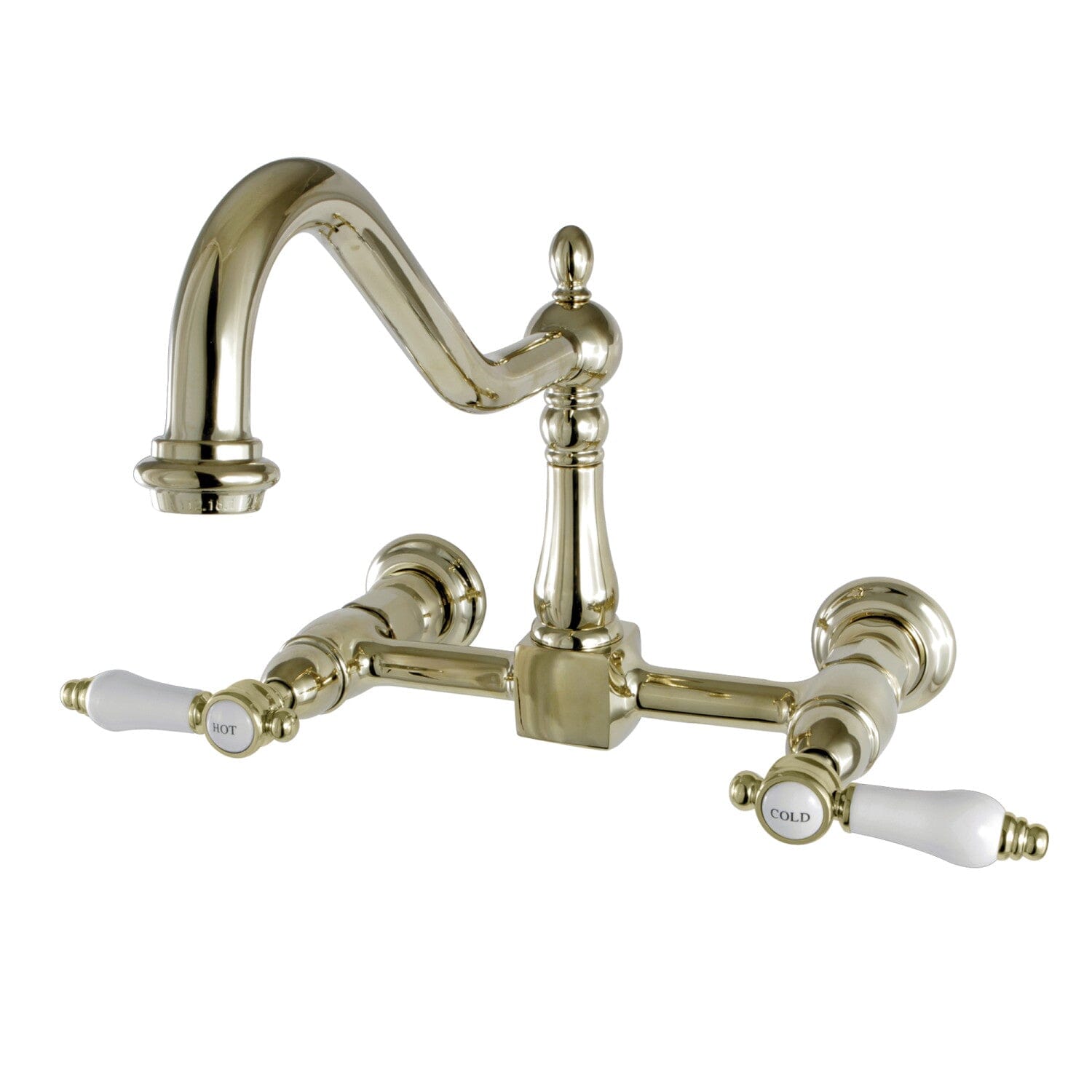 Bel-Air Double-Handle Wall-Mount Bridge Kitchen Faucet