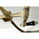 Duchess Double-Handle 3-Hole Wall-Mount Bridge Kitchen Faucet with Brass Sprayer