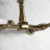 Heritage Double-Handle 2-Hole Wall-Mount Bridge Kitchen Faucet