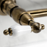 Heritage Double-Handle 2-Hole Wall-Mount Bridge Kitchen Faucet