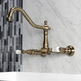 Heritage Double-Handle 2-Hole Wall-Mount Bridge Kitchen Faucet
