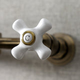 Heritage Double-Handle 2-Hole Wall-Mount Bridge Kitchen Faucet