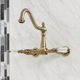 Wilshire Double-Handle 2-Hole Wall-Mount Bridge Kitchen Faucet