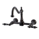 Duchess Double-Handle 2-Hole Wall-Mount Bridge Kitchen Faucet